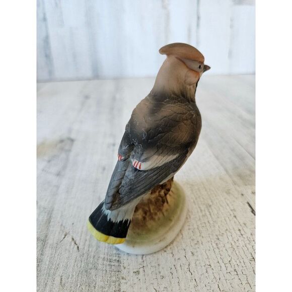 Lefton 6606 waxwing Bird figurine porcelain vintage statue realistic lifelike - Picture 4 of 9